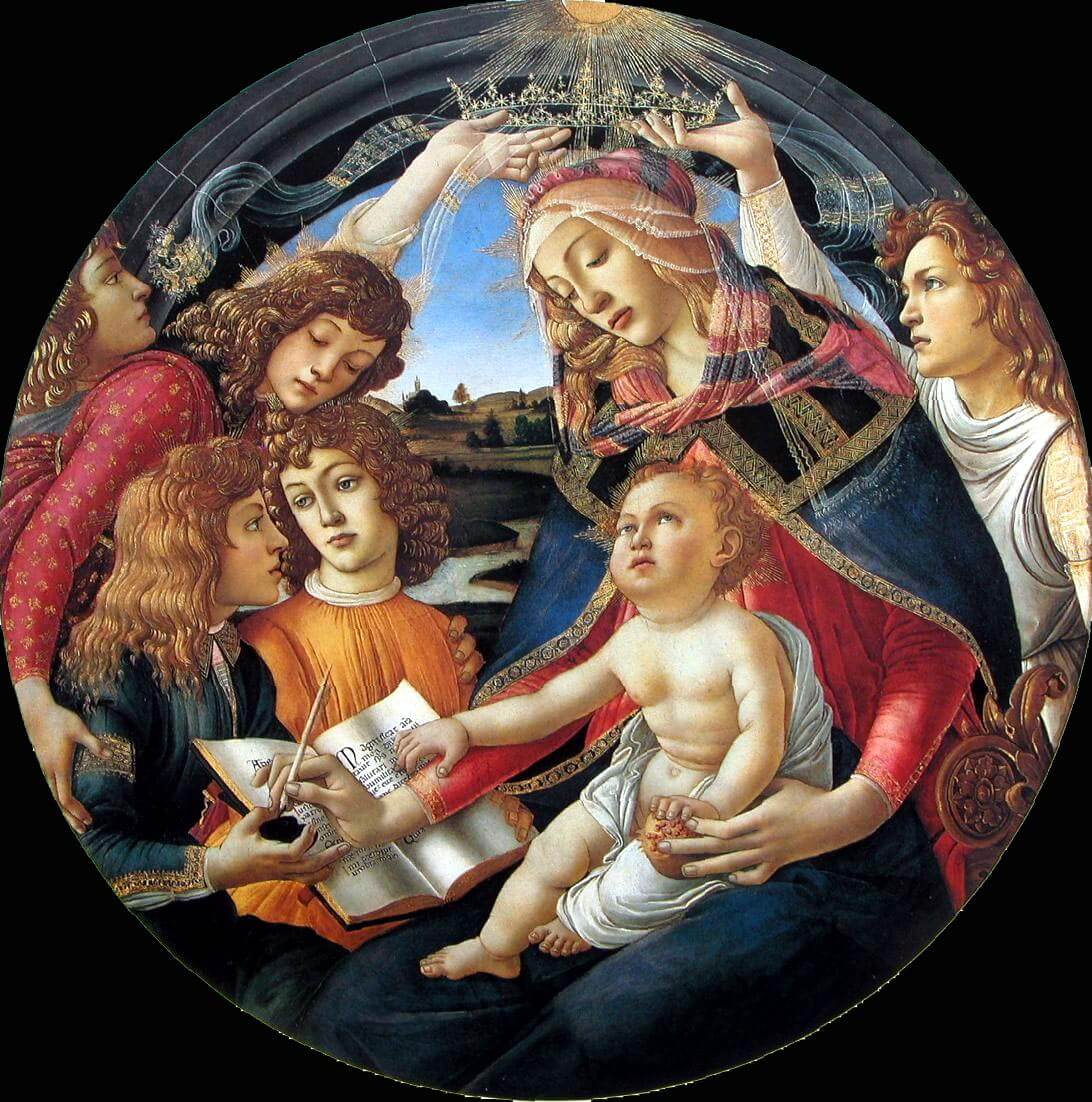 Мадонна Маньификат, Сандро Боттичелли, 1483 г., доска, темпера, 118 × 118 см